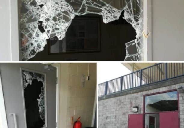 Pictured is some of the damage caused at Buxton Rugby Club after a recent burglary.