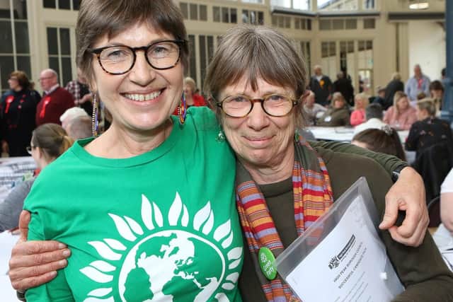 High Peak's first-ever Green Party councillors, Charlotte Farrell and Joanna Collins. Photo: Jason Chadwick.