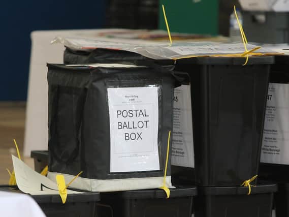 Ballot boxes at the Pavilion Gardens during Friday's count.