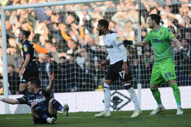 RB: Jayden Bogle-5. Tough evening. Leeds got a lot of joy on their left flank. Got sucked in and let Jack Harrison get free down the left for Kemar Roofes goal. Thought he had won his side a penalty but was over-ruled and given as foul by the Derby right back.