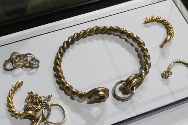Iron age golden torcs from the Ipswich hoard found in 1969.