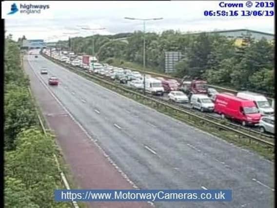 The scene at junction 24 of the M60 this morning.