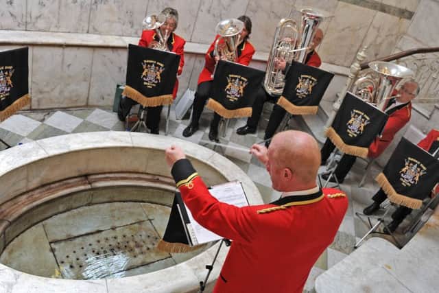 Burbage Band, entertain visitors to the Pump Room official opening on Monday.