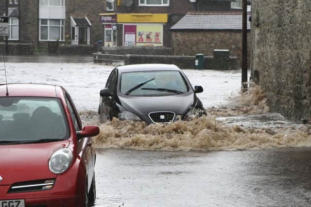 Flooding on Lightwood Road in Buxton on Wednesday evening. Photo & video by Jason Chadwick.