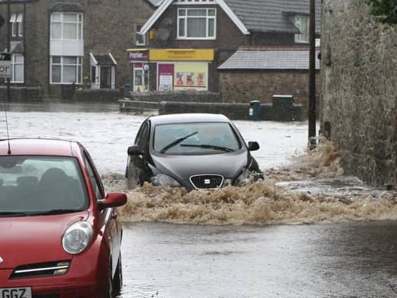 Flooding on Lightwood Road in Buxton on Wednesday evening. Photo & video by Jason Chadwick.