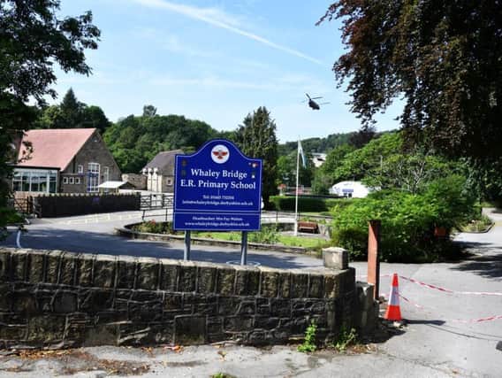 The hub has been based at Whaley Bridge Primary School. Photo - ROLAND HARRISON/AFP/Getty Images