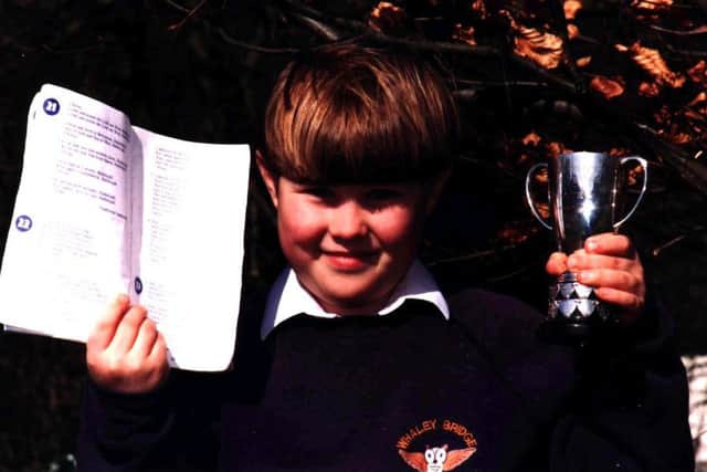 Prize-winning singer Stephen Johnson, Whaley Bridge School, March 1999