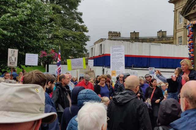 MP Ruth George addresses the crowd. Photo: Martin Jones.