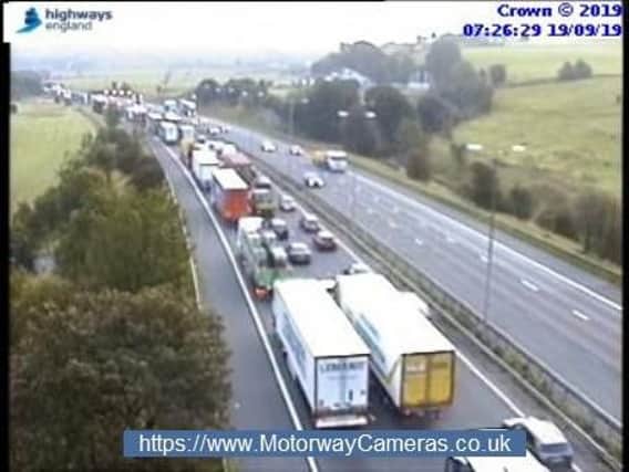 Junction 22 of the M62 eastbound.