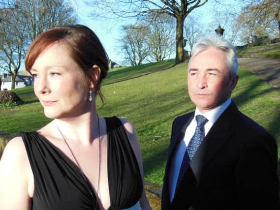 Sara Gray as Hermione, Jim Gillespie as Leontes