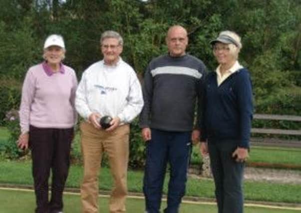Nick Thorpe, Mary Timmins, Danny Blunt & Robyn Hardman at the Bradwell Bowls Club charity day.
