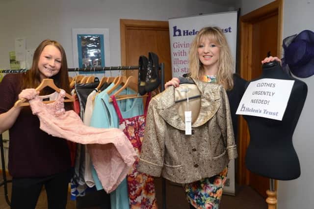 Danielle Fisher and Zoe Woodward appealing for clothes for next months Helen's Trust pop up boutique