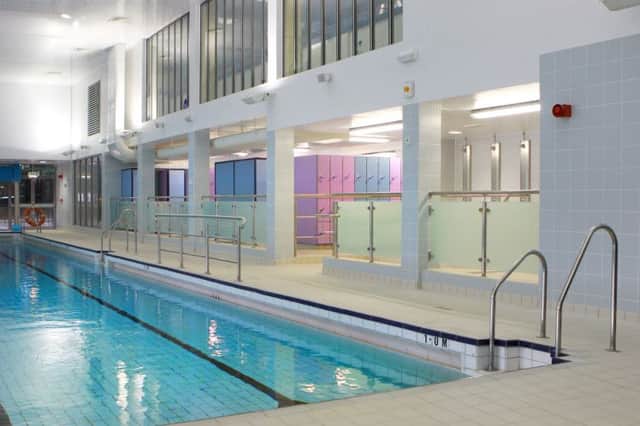 The new changing area at Buxton Swimming Pool