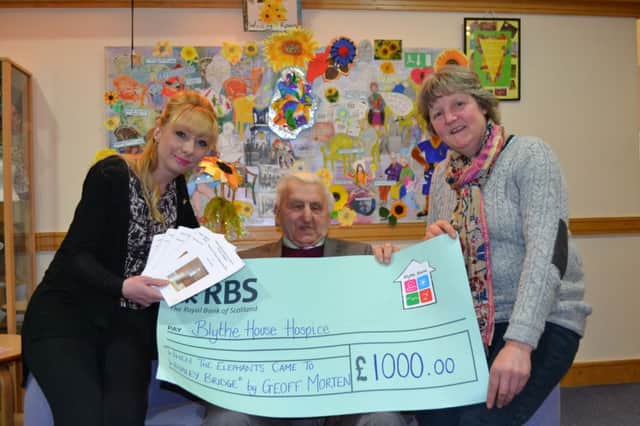 Lucy Marsden, Fundraising Manager at Blythe House Hospice, with Geoff Morten and Louise Shuker. Photo contributed.