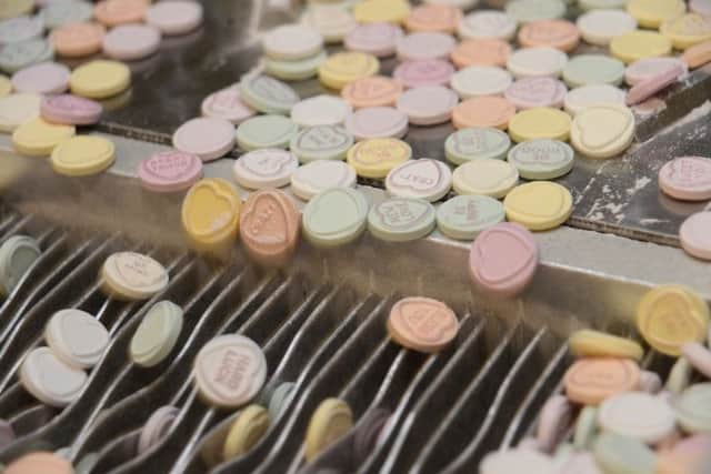 Swizzels feature, Love Hearts come off the production line