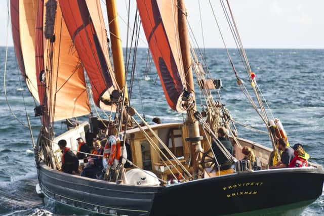 Historic fishing vessel Provident on the waves