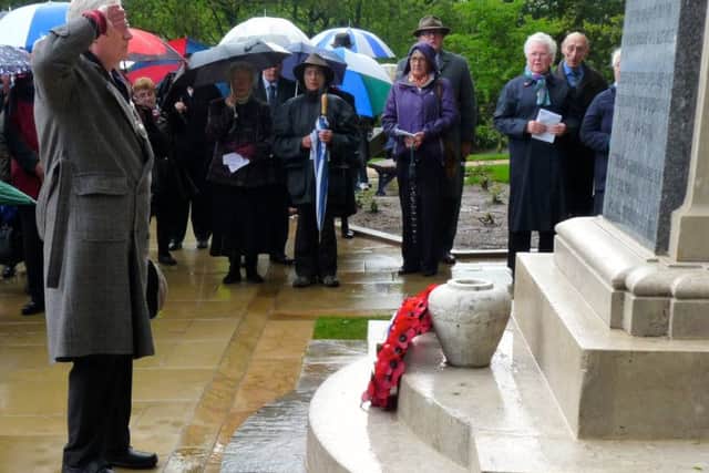 Whaley Bridge's recently restored war memorial was rededicated at a special service held on Sunday.