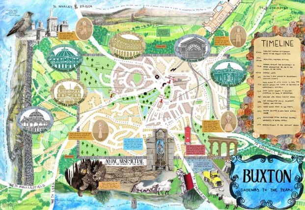 Buxton Town Team's illustrated map by a group of seven local artists. Image contributed.