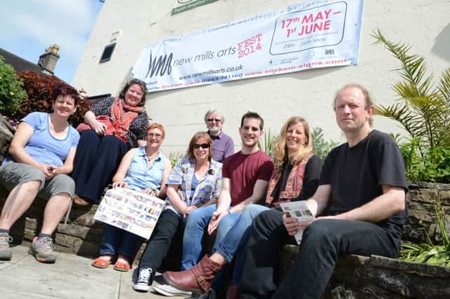 The organisers of the New Mills Arts Festival with some of the artists who are exhibiting
