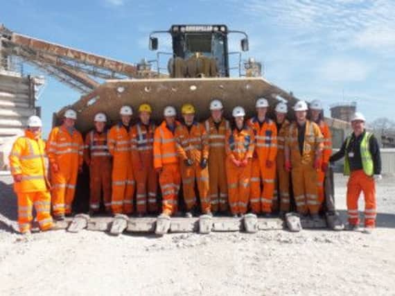 Finning apprentices visit Tunstead Quarry in Buxton.