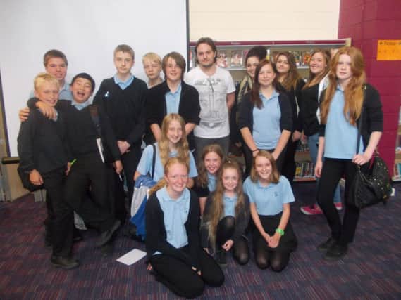 Author Jon Robinson visited Buxton Community School to talk to the students and sign copies of his books.