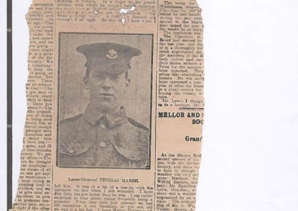 New Mills Lance Corporal Thomas Marsh. Photo contributed.