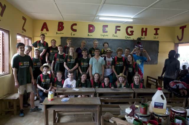 B for Buxton: Buxton Community School pupils inside the classroom they've been painting. Photo contributed.