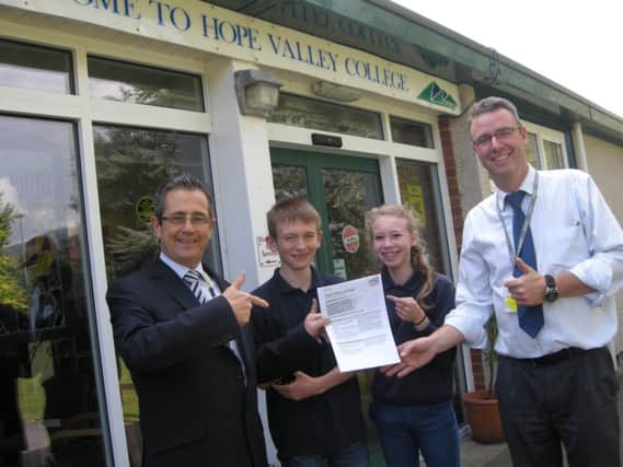 Staff and students at Hope Valley College celebrate
