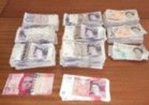 Pictured is some of the cash seized by Derbyshire Constabulary during the Operation Chromium drugs investigation.