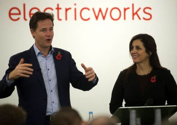 Deputy Prime Minister Nick Clegg launching Tech North at The Electric Works in Sheffield with Baroness Joanna Shields.