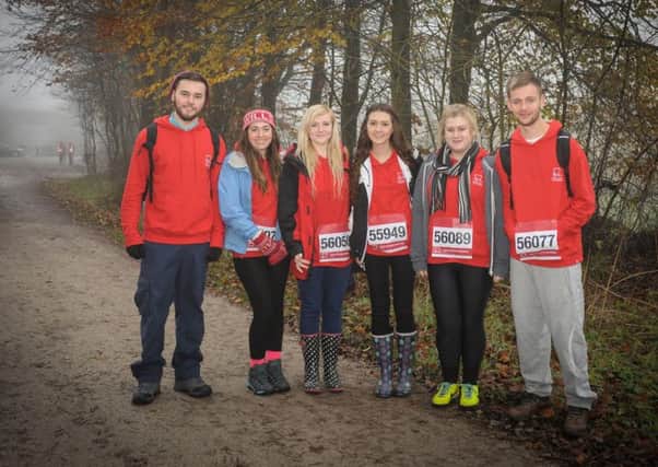 Pictured are hikers on the British Heart Foundation's High Peak Trail charity walk in Derbyshire.