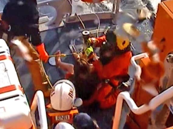 Father and daughter saved by lifeboats from the RNLI in Whitby.