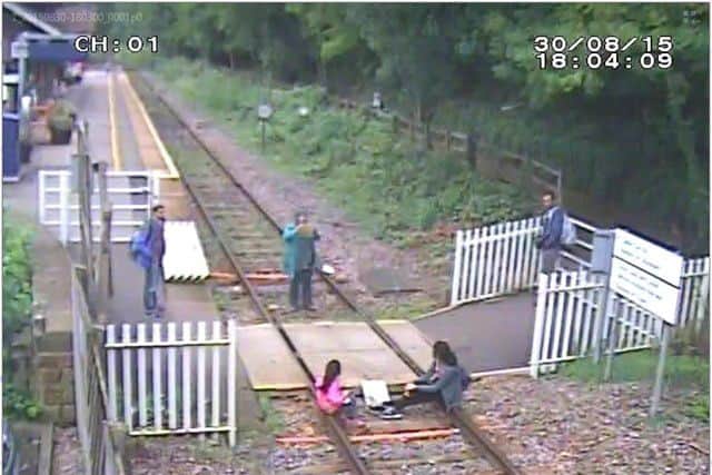 The CCTV camera caught a total of eight dangerous incidents on the line in a single day.