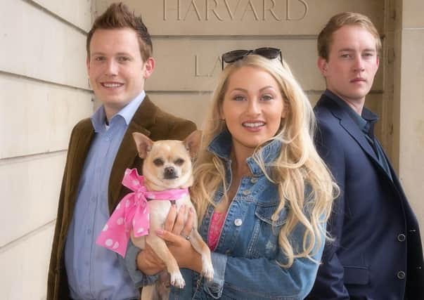 Richard Granger, Abi Weigold and Nick Plummer Walsh in STOS's production of Legally Blonde.