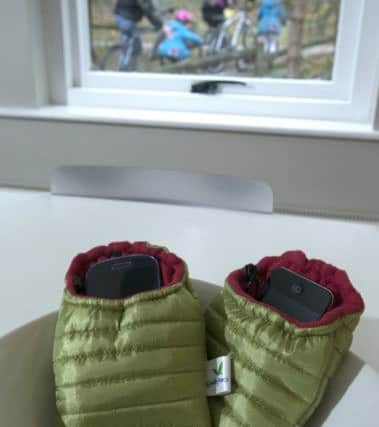 The Gibson family head off for a bike ride with their mobile phones left in their sleeping bags.