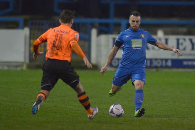Gainsborough Trinity v AFC Flyde, pictured is Dominic Roma