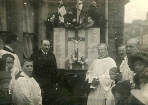 Buxton Advertiser archive, Jan 1917, The first mayor of the newly formed Borough of Buxton W F Mill performs his first public duty, unveiling the Bennett Street shrine to those serving in the war