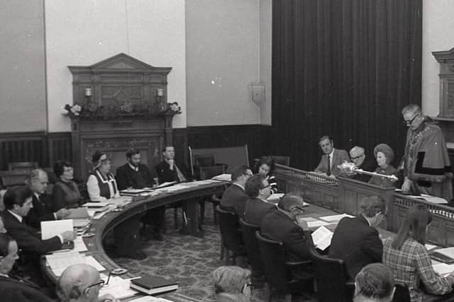 Buxton Advertiser archive, 1974, Buxton's last mayor addresses the final meeting of Buxton Town Council fifty seven years after the Borough's
 incorporation