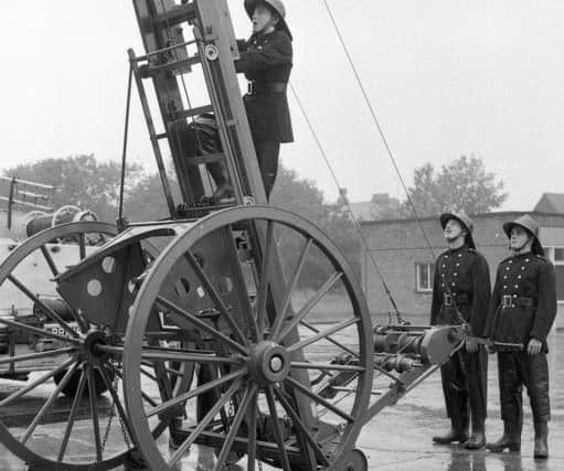 Buxton Advertiser archive, Oct 1966, Junior firemen under training at Buxton Fire Station