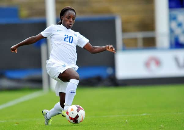Eniola Aluko in action for England against Sweden. Picture by FRANK REID