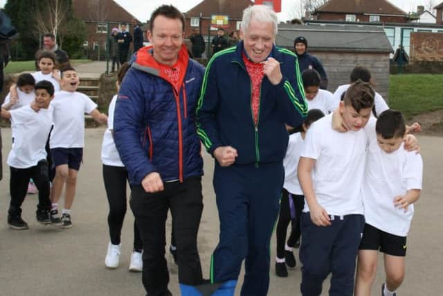 Paul and Harry got in a practice session at St Anns Junior and Infant School in Rotherham