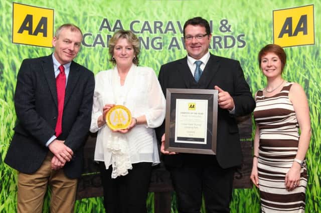 David Hancock, Editor of the AA Caravan and Camping Guide, Jan and Stephen Redfern and Helen Brocklehurst, Head of AA Publishing. Photo contributed.