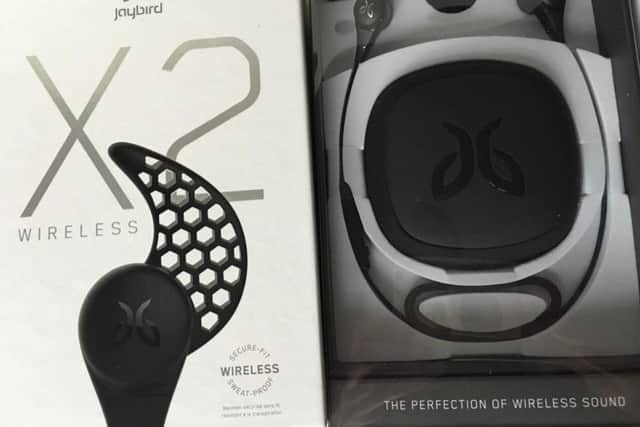 Jaybird X2 in-ear wireless headphones in their 'sophisticated packaging'.