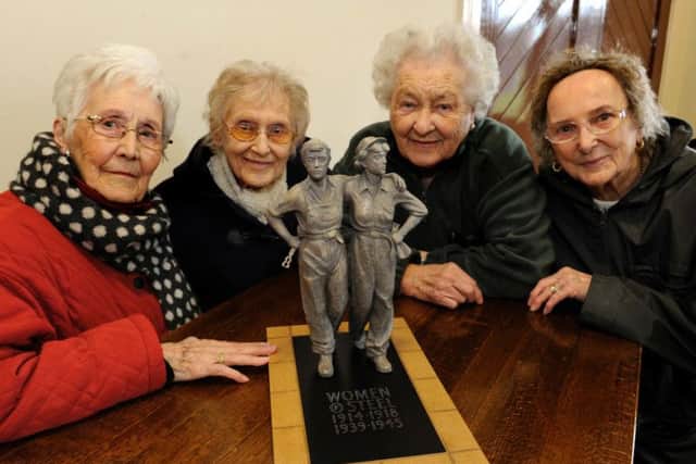 Sheffield's Women of Steel with statue scale model