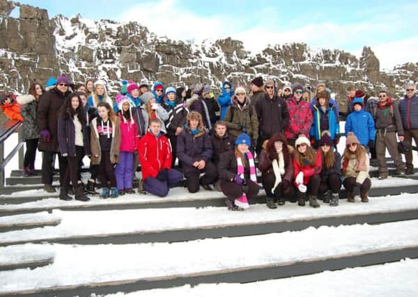 Pupils and staff from St Thomas More School in Buxton during their visit to Iceland. Photo contributed.