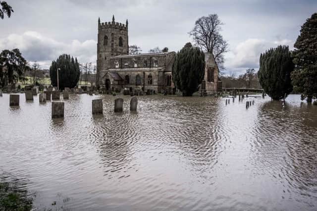 All Saints' Church, South Wingfield, which was hit by floods on Easter Monday.