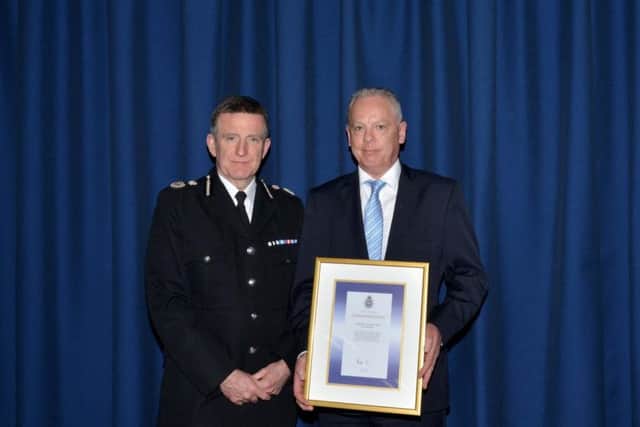 Detective Constable Paul Hackett was honoured at the Derbyshire Constabulary Celebrating Achievement Awards after spearheading a long-term and complex investigation into a fraud case.