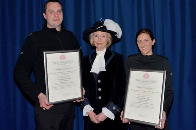 Ruth Chidlow and Andrew Cropper were honoured with a testimonial on vellum by the Royal Humane Society for their bravery.