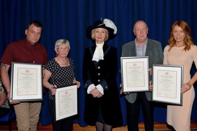 Sarah Tillott, Stuart McKay, Catherine Butler and Shawn Flather received a Certificate Of Commendation from the Royal Humane Society after helping a motorcyclist who was severley injured on the Woodhead Pass.