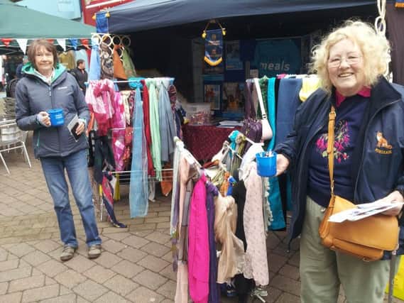 Buxton branch of Soroptimist International manned stall at Buxton's May Day fair.